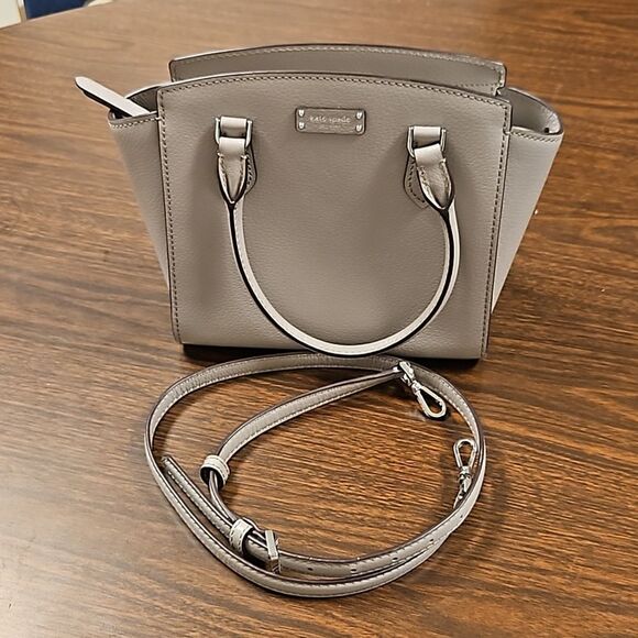 Kate Spade Classic gray leather convertible crossbody handbag J183 - Picture 1 of 8
